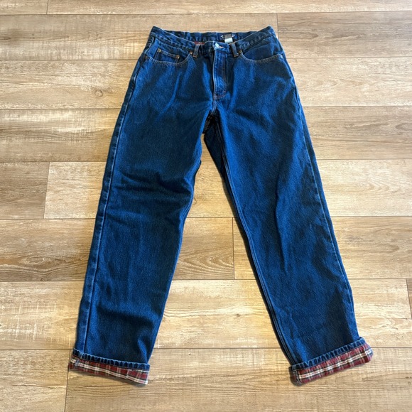 Eddie Bauer Other - Eddie Bauer Jeans Men 34x34 Blue Dark Wash Flannel Lined Straight Leg Denim